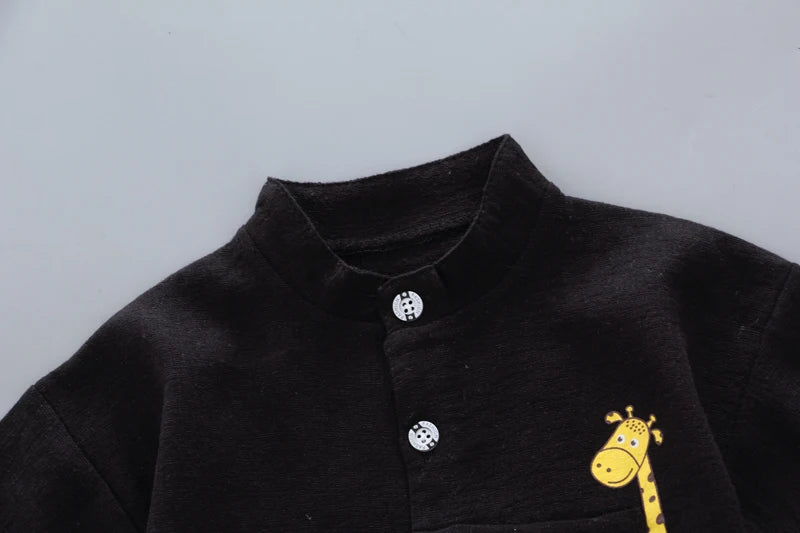 Giraffe Shirt & Denim Shorts Set β Smart & Playful Style for Little Explorers π¦ππ
