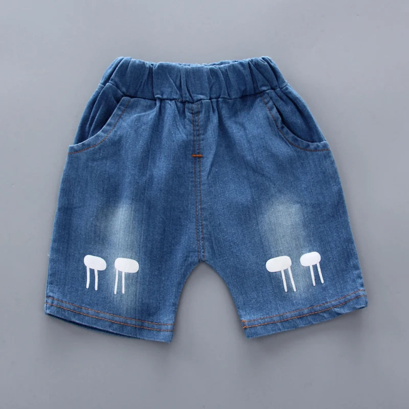 Giraffe Shirt & Denim Shorts Set β Smart & Playful Style for Little Explorers π¦ππ