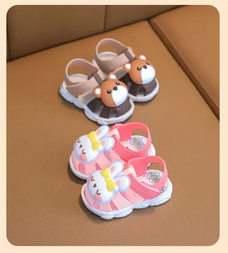 Toddler Summer Sandals – Cute Bunny 🐰 or Bear 🐻 Design