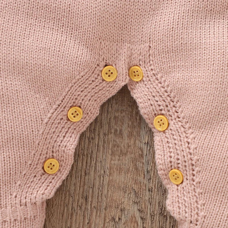 Knitted Baby Romper – Elegant, Cosy & Delicately Detailed 🎀