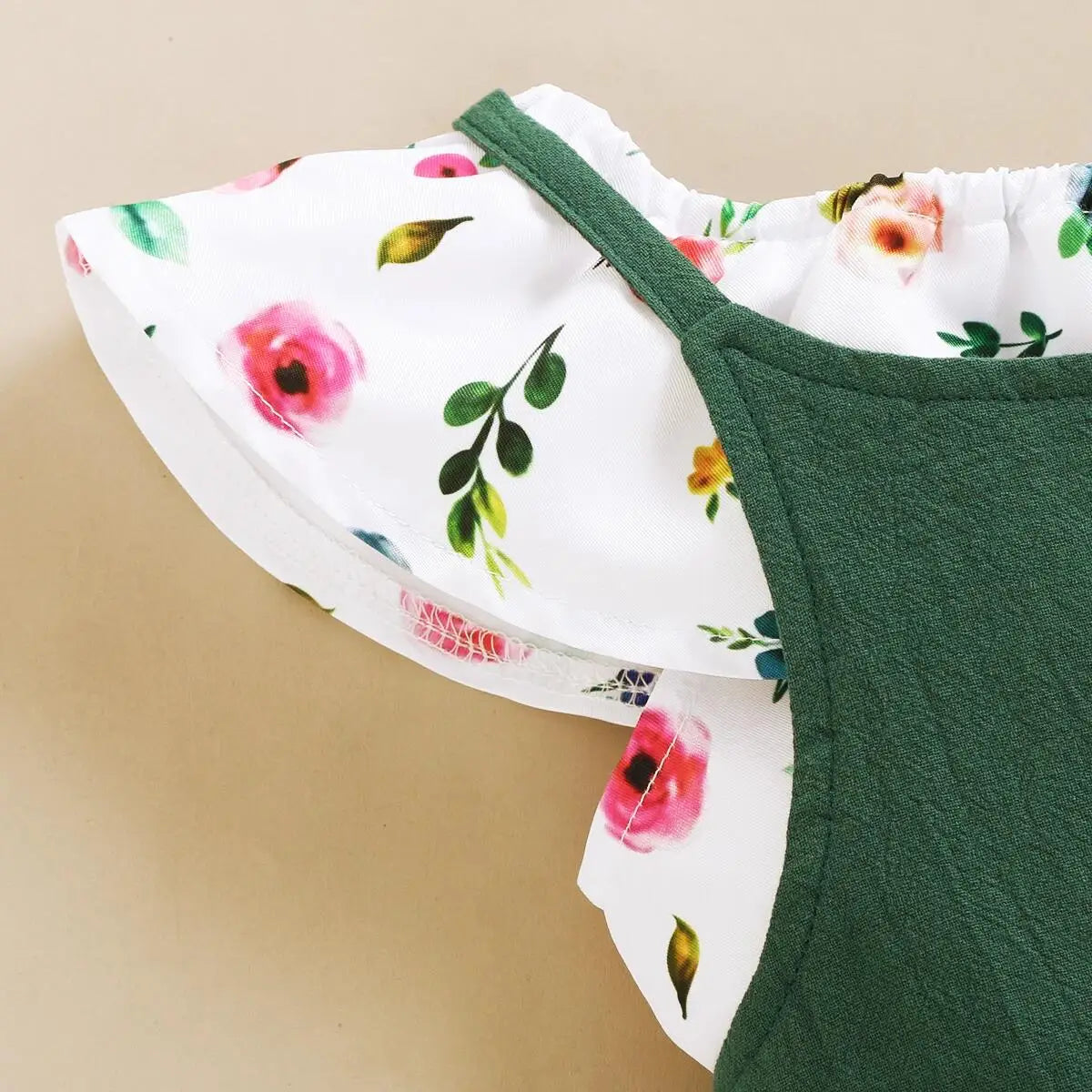 Floral Crop & Dungaree Set – Stylish, Fresh & Made for Play 🌸🌿