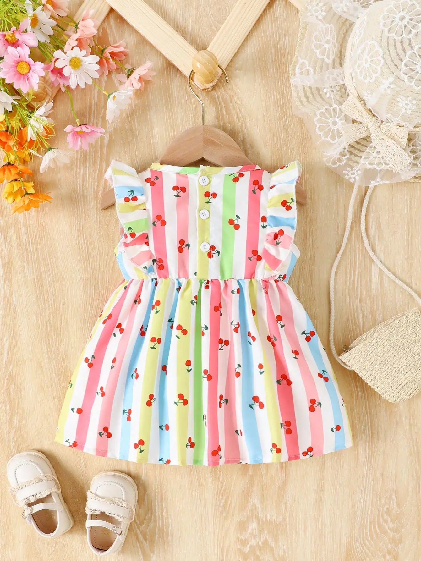 Rainbow Cherry Dress – Colourful, Playful & Full of Sunshine 🍒🌈