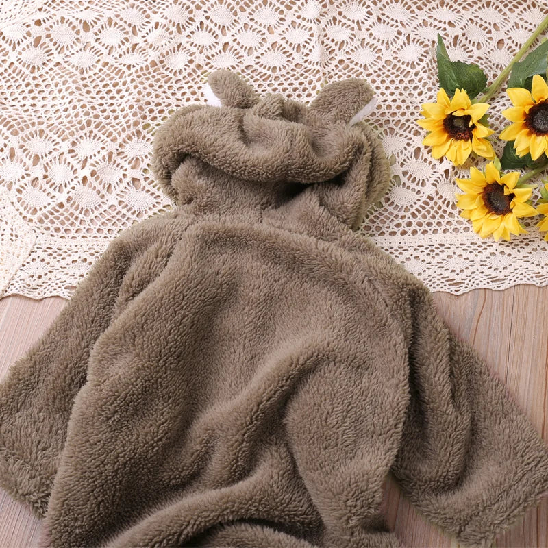 Baby Bear Hooded Onesie – Warm & Snuggly 🐻✨