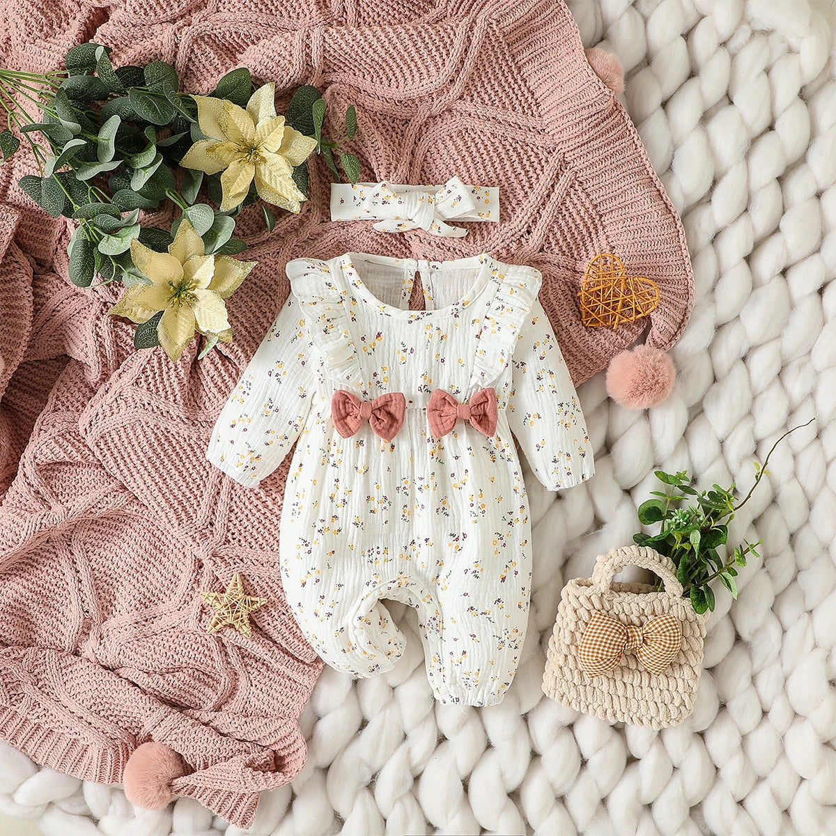 Baby Girl Bow Onesie Set – Sweet, Stylish & Full of Charm 🎀👶