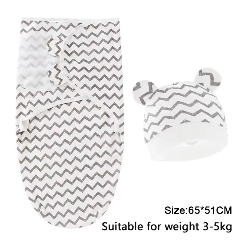 Newborn Swaddle Wrap with Hat – Soft, Secure & Gentle on Skin 🐣🛏️