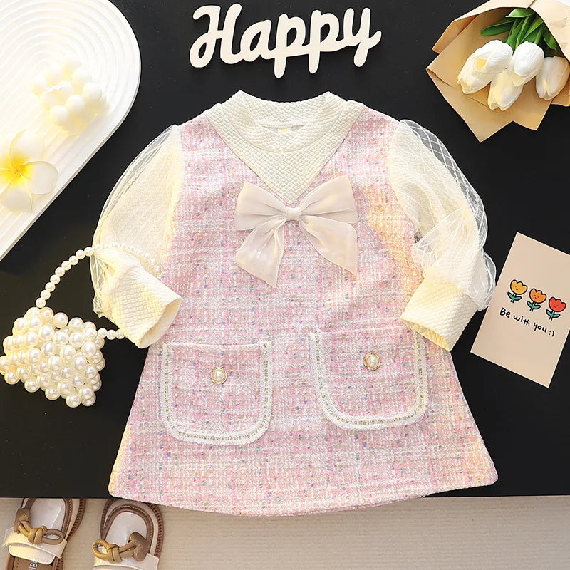 Pearl Pocket Dress – Elegant, Textured & Full of Grace 🎀✨