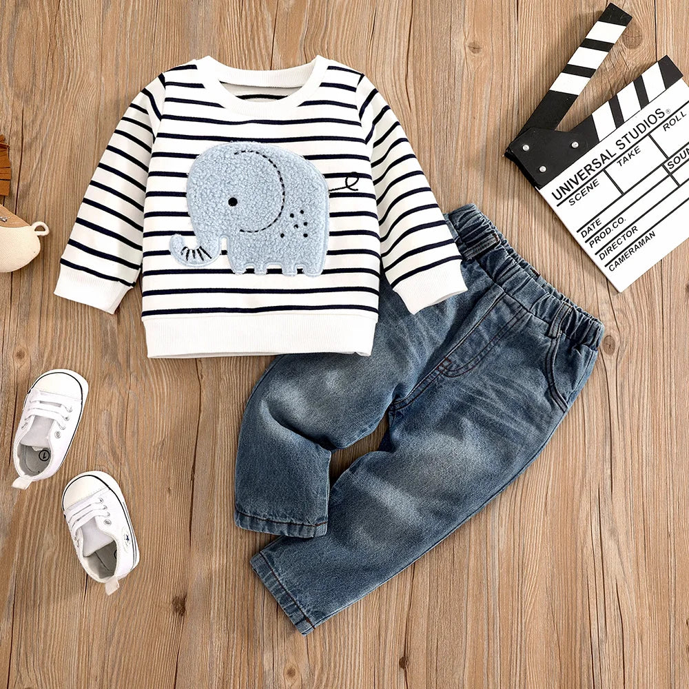 Baby Elephant Outfit Set – Soft, Stretchy & Everyday Ready 🐘👖
