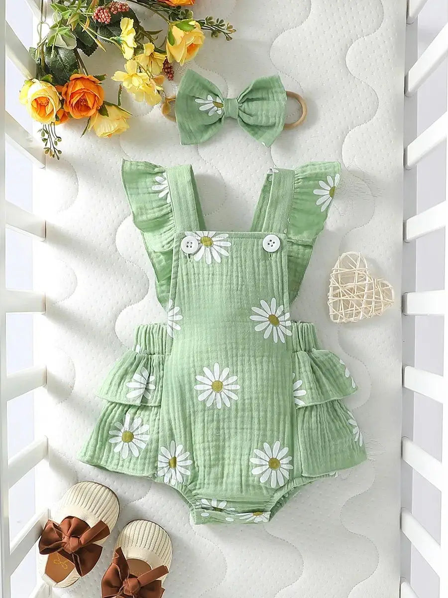 Daisy Ruffle Romper Set – Breezy, Adorable & Bloom-Ready 🌼🍼