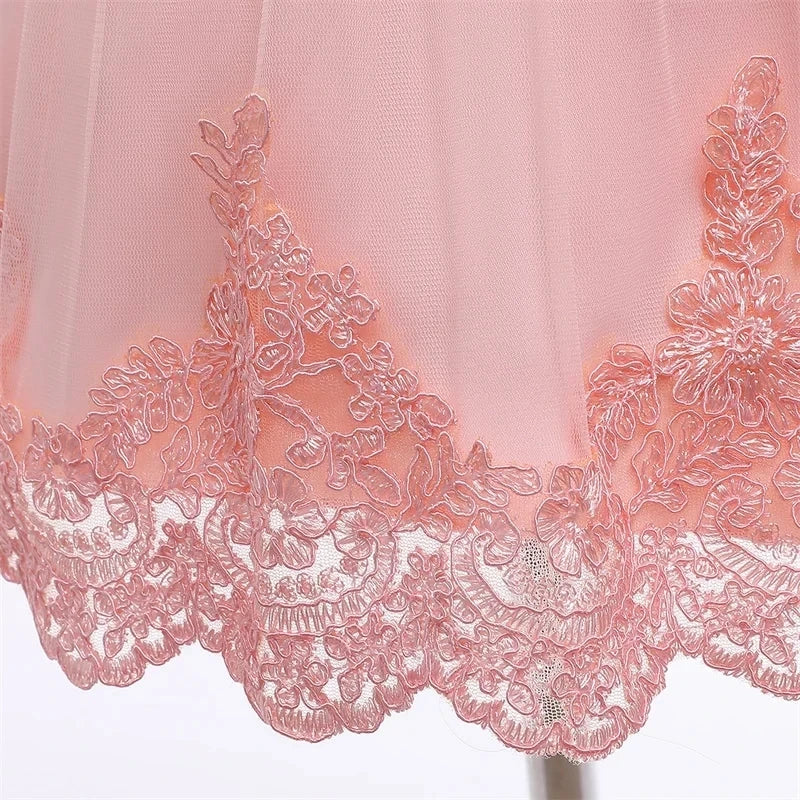 Elegant Baby Girl Party Dress – Lace, Bow & Charm ✨🎀