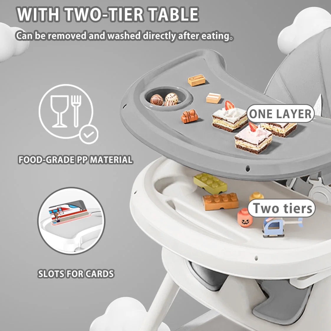 Foldable Baby High Chair – Adjustable, Safe & Space-Saving Design 🪑👶