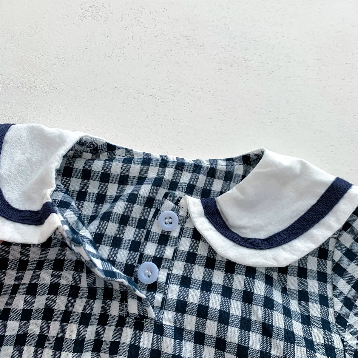 Classic Gingham Baby Romper – Vintage, Smart & Full of Charm ☁️👶