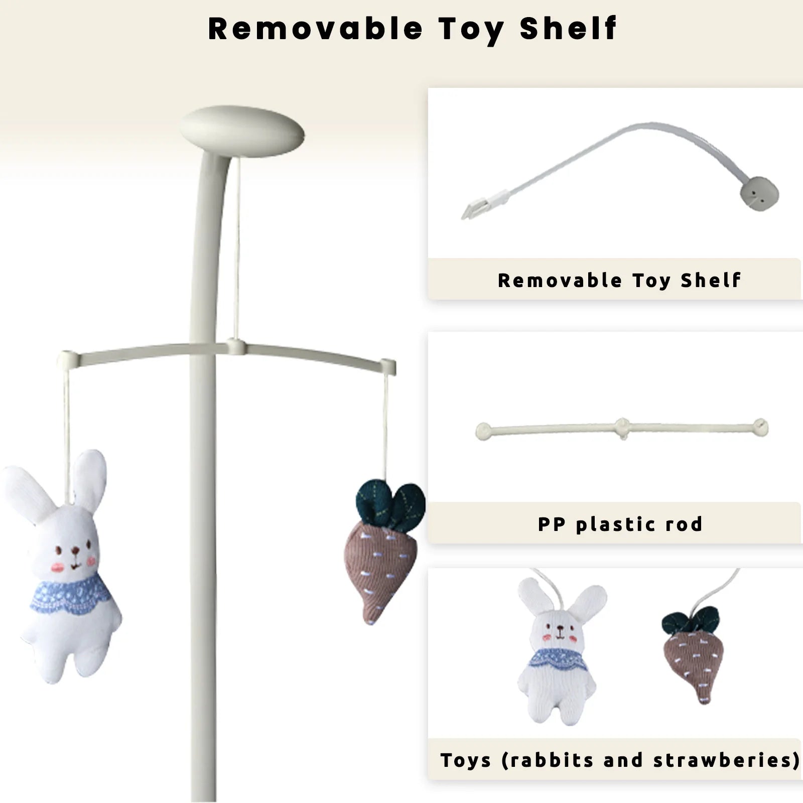 Baby Changing Pad with Safety Strap & Mobile – Practical, Safe & Comfortable 👶✨