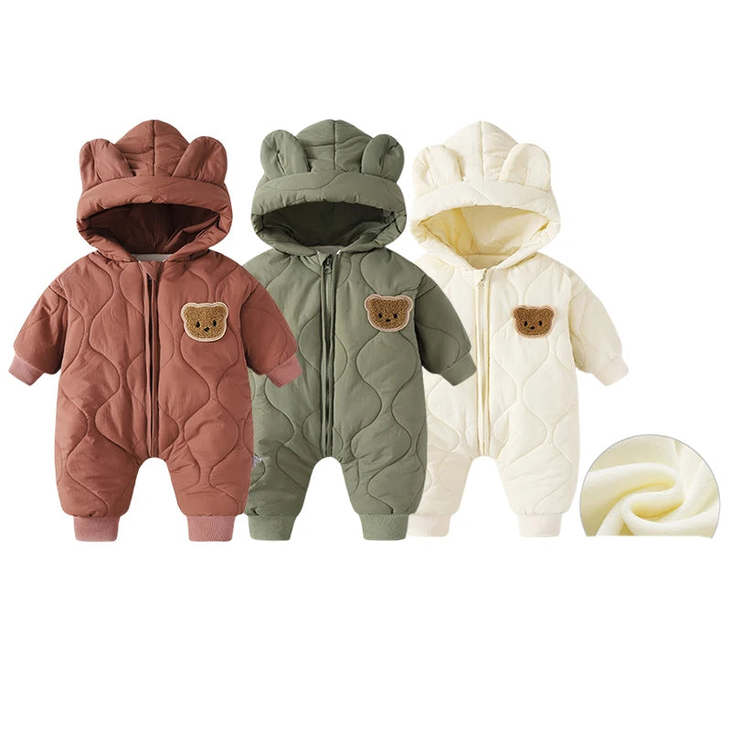 Quilted Bear Baby Romper – Cosy, Cuddly & Winter-Ready 🐻🧣