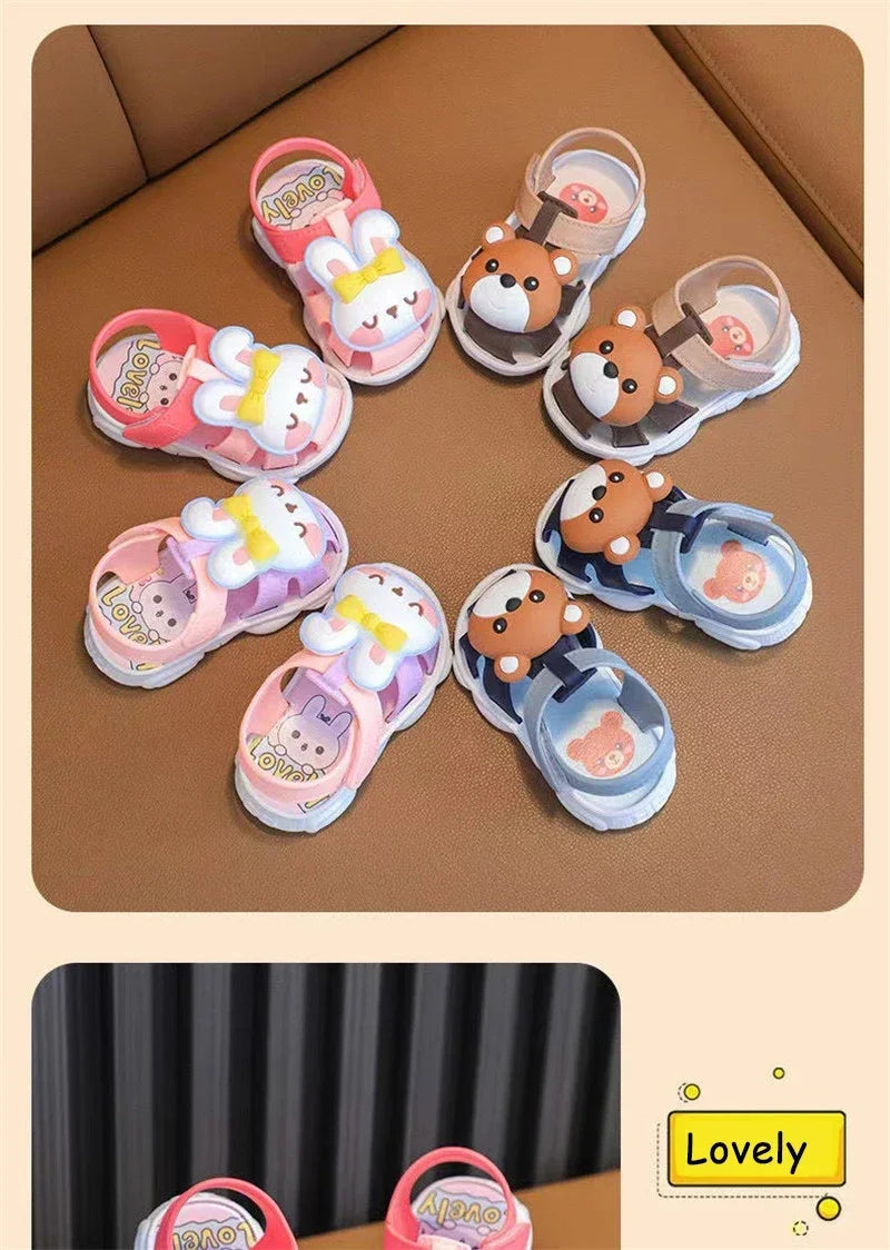 Toddler Summer Sandals – Cute Bunny 🐰 or Bear 🐻 Design
