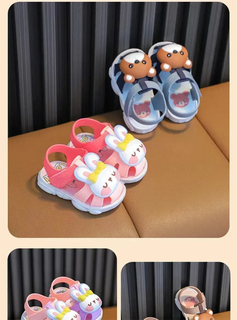 Toddler Summer Sandals – Cute Bunny 🐰 or Bear 🐻 Design