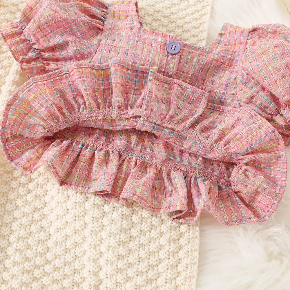 Gingham Button Top & Shorts Set – Playful, Light & Retro-Cute 🍒🌼