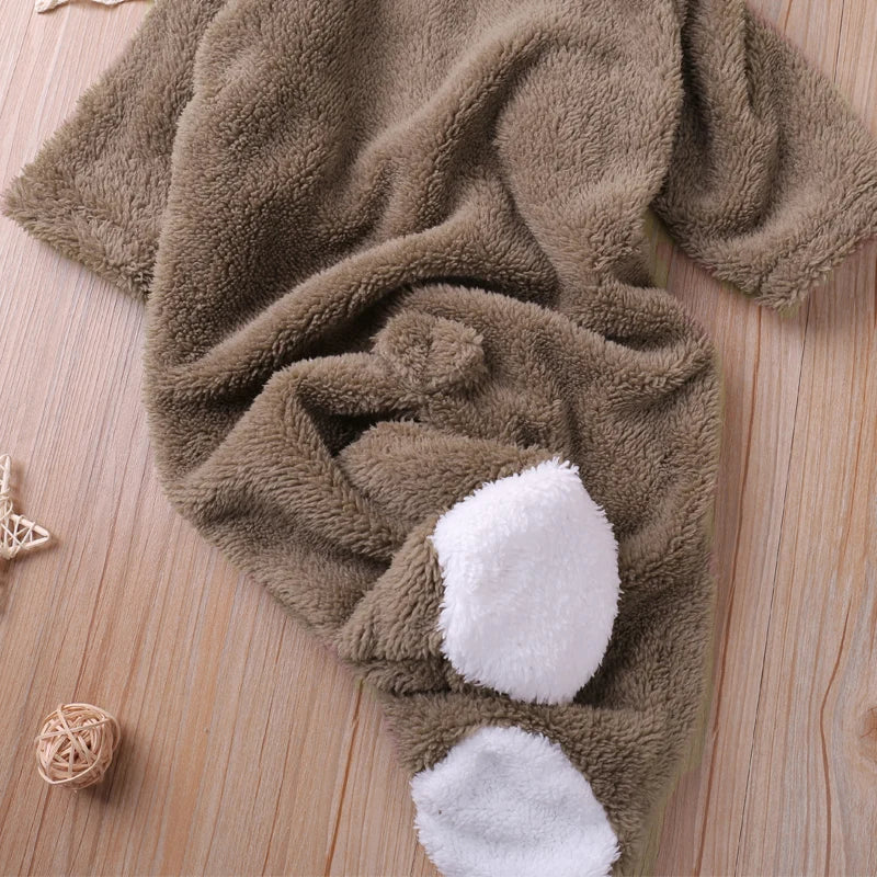Baby Bear Hooded Onesie – Warm & Snuggly 🐻✨