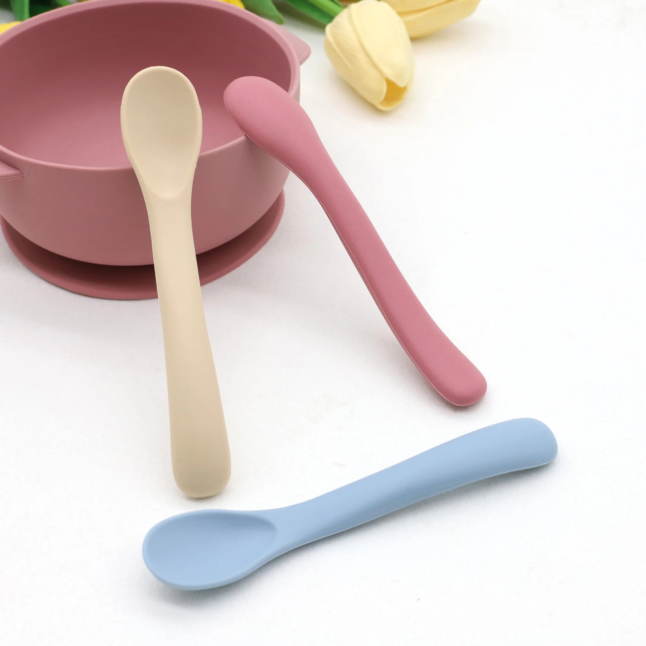Silicone Baby Spoon Kit (3 pcs) – Soft, Safe & Perfect for Weaning 🍽️👶
