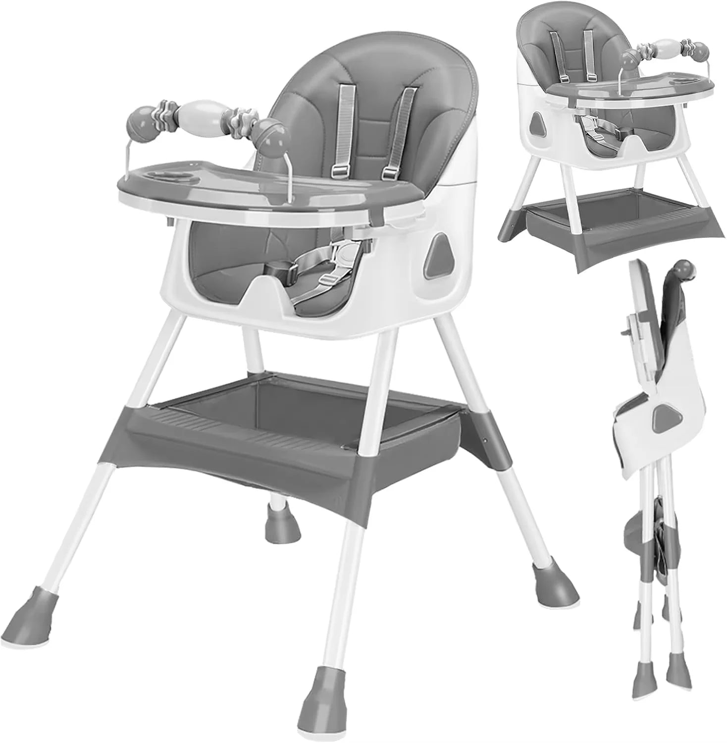 Foldable Baby High Chair – Adjustable, Safe & Space-Saving Design 🪑👶