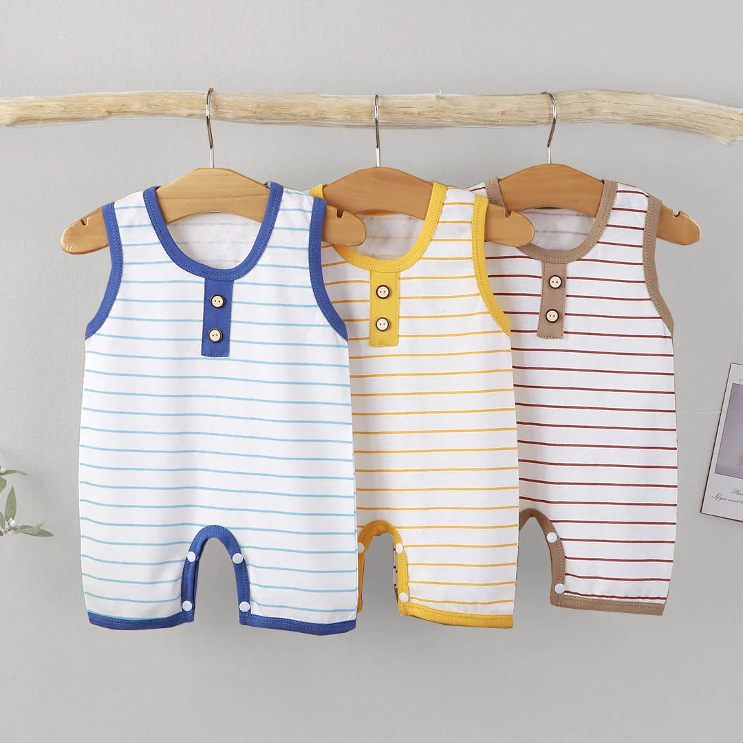 Baby Striped Romper – Sleeveless & Comfortable 🌞👶