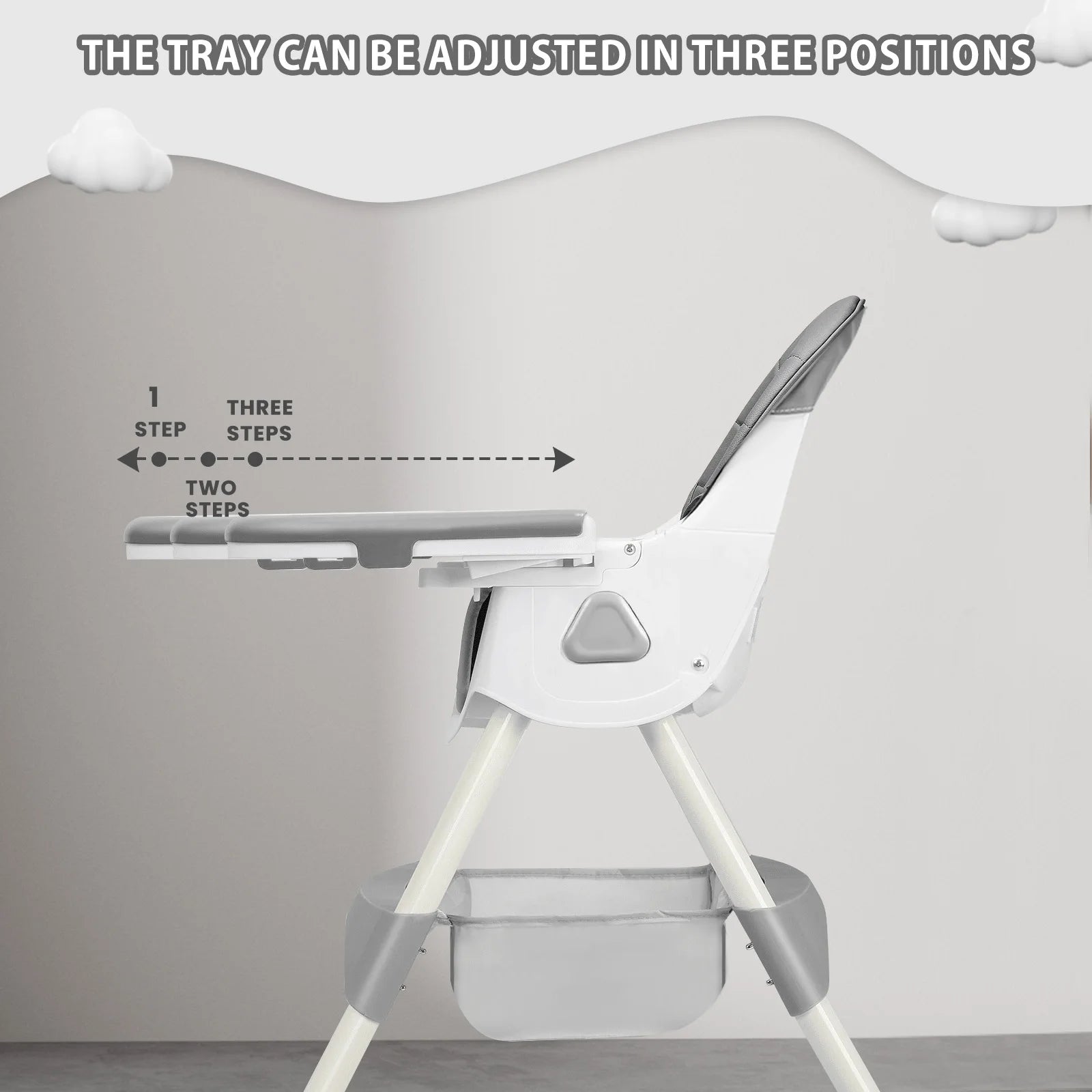 Foldable Baby High Chair – Adjustable, Safe & Space-Saving Design 🪑👶