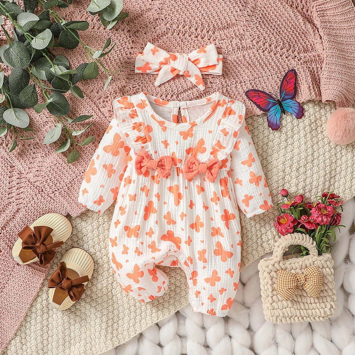 Baby Girl Bow Onesie Set – Sweet, Stylish & Full of Charm 🎀👶