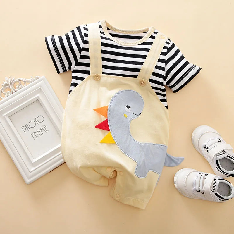 Dinosaur Dungaree Romper – Playful, Comfy & Full of Charm 🦕👶