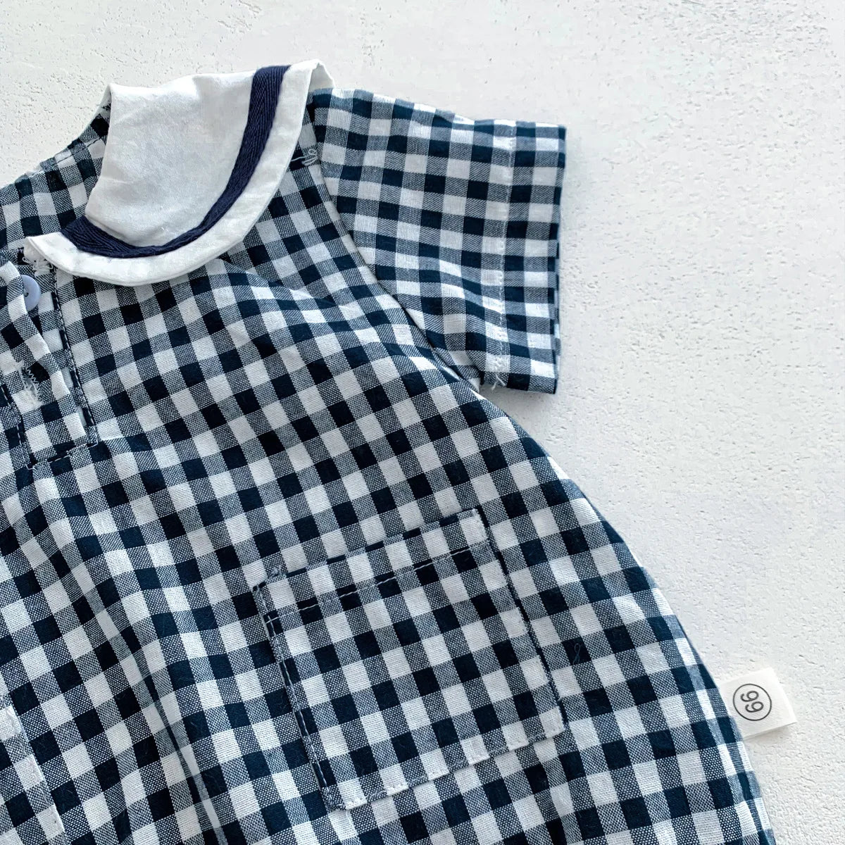 Classic Gingham Baby Romper – Vintage, Smart & Full of Charm ☁️👶