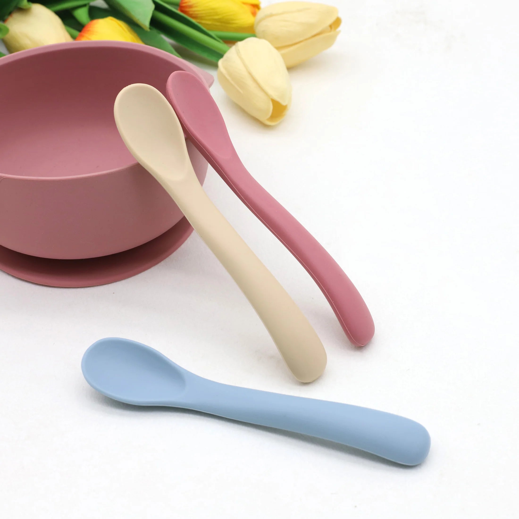 Silicone Baby Spoon Kit (3 pcs) – Soft, Safe & Perfect for Weaning 🍽️👶