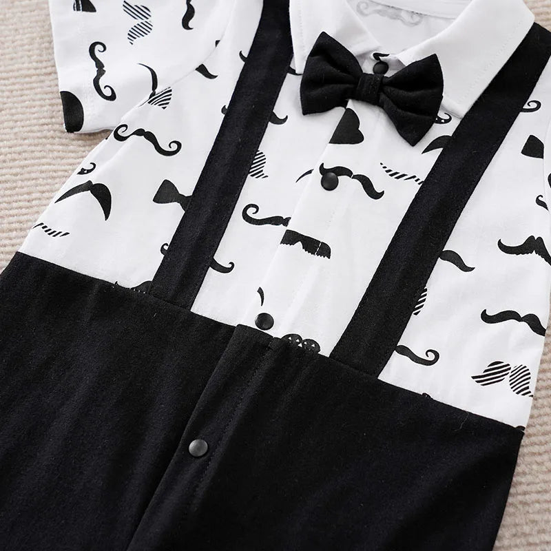 Little Gentleman Romper – Stylish, Soft, Smart & Easy to Wear 🎩🖤