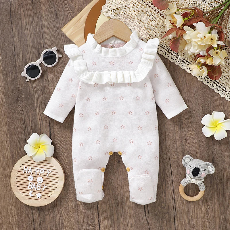 Frilly Baby Knit Onesie – Delicate, Cosy & Sweet 💕
