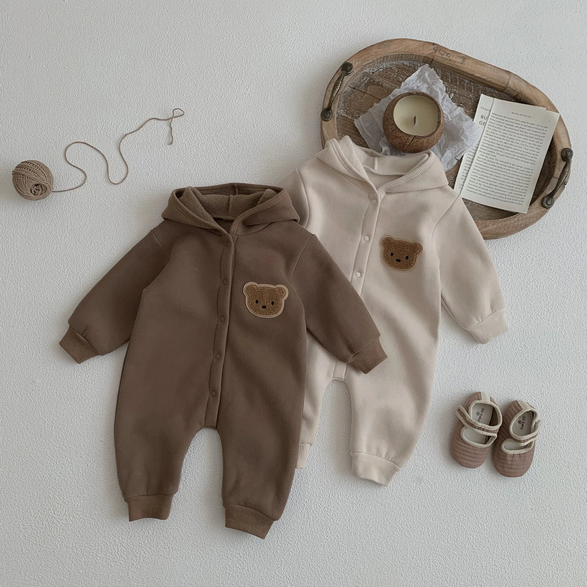 Baby Bear Hooded Onesie – Soft & Snuggly 🐻✨