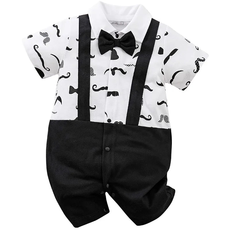 Little Gentleman Romper – Stylish, Soft, Smart & Easy to Wear 🎩🖤