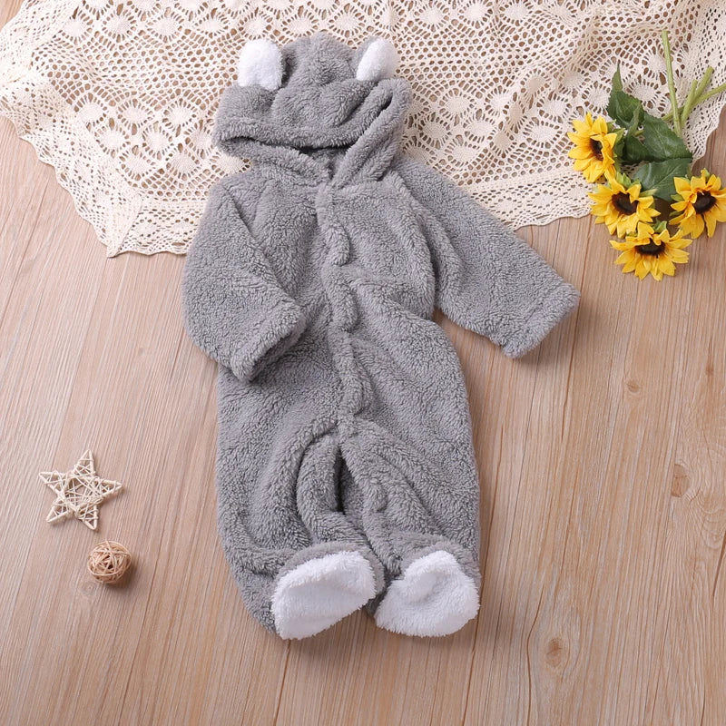 Baby Bear Hooded Onesie – Warm & Snuggly 🐻✨