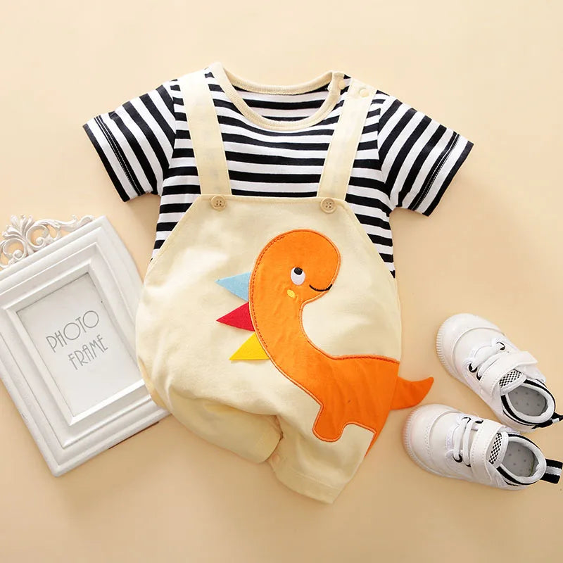 Dinosaur Dungaree Romper – Playful, Comfy & Full of Charm 🦕👶