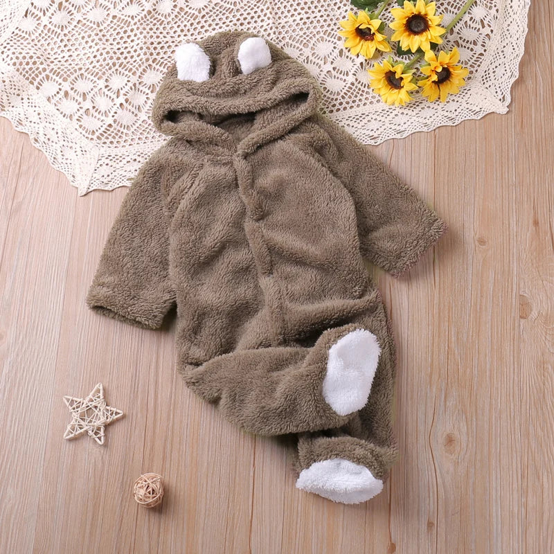 Baby Bear Hooded Onesie – Warm & Snuggly 🐻✨
