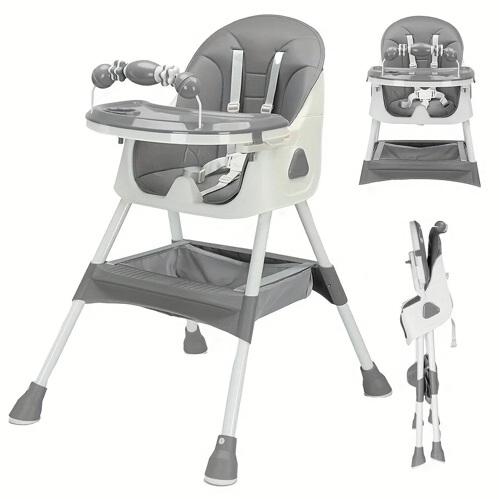 Foldable Baby High Chair – Adjustable, Safe & Space-Saving Design 🪑👶