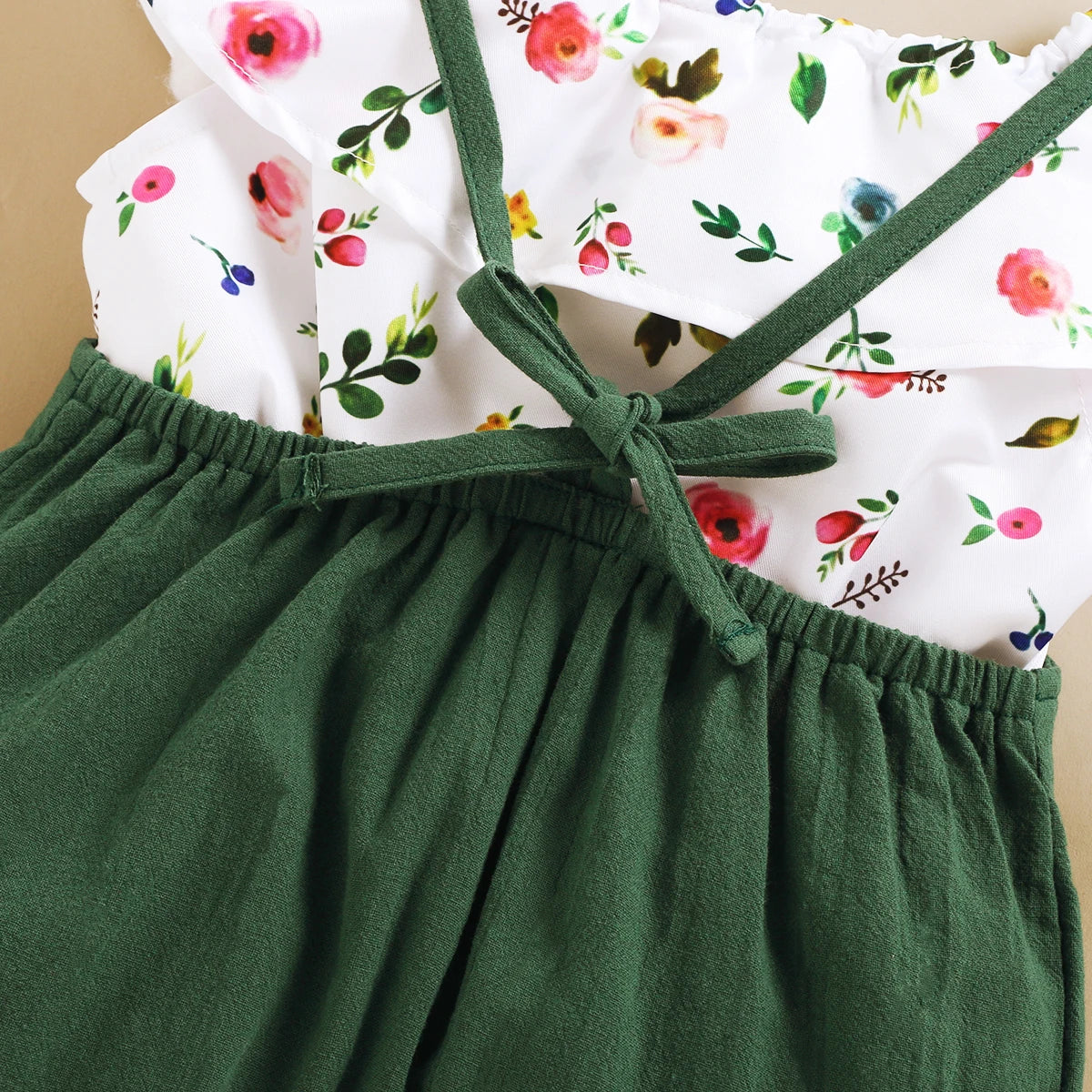 Floral Crop & Dungaree Set – Stylish, Fresh & Made for Play 🌸🌿
