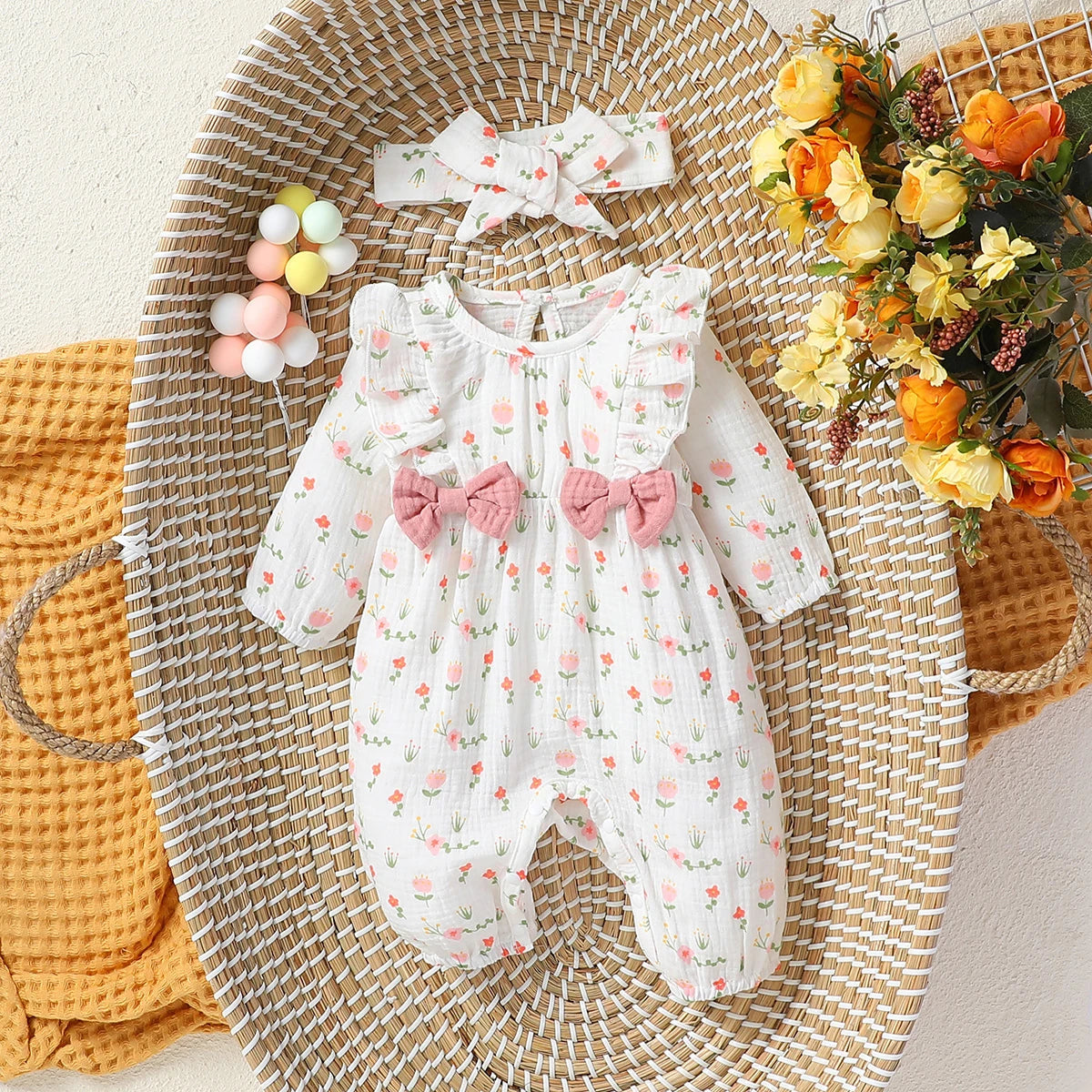 Baby Girl Bow Onesie Set – Sweet, Stylish & Full of Charm 🎀👶