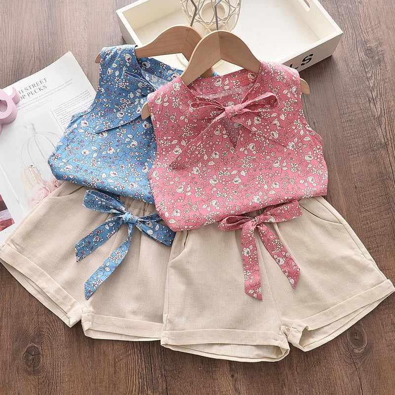 Bow Floral Top & Shorts Set – Delicate, Breezy & Perfectly Cute 🌼🎀