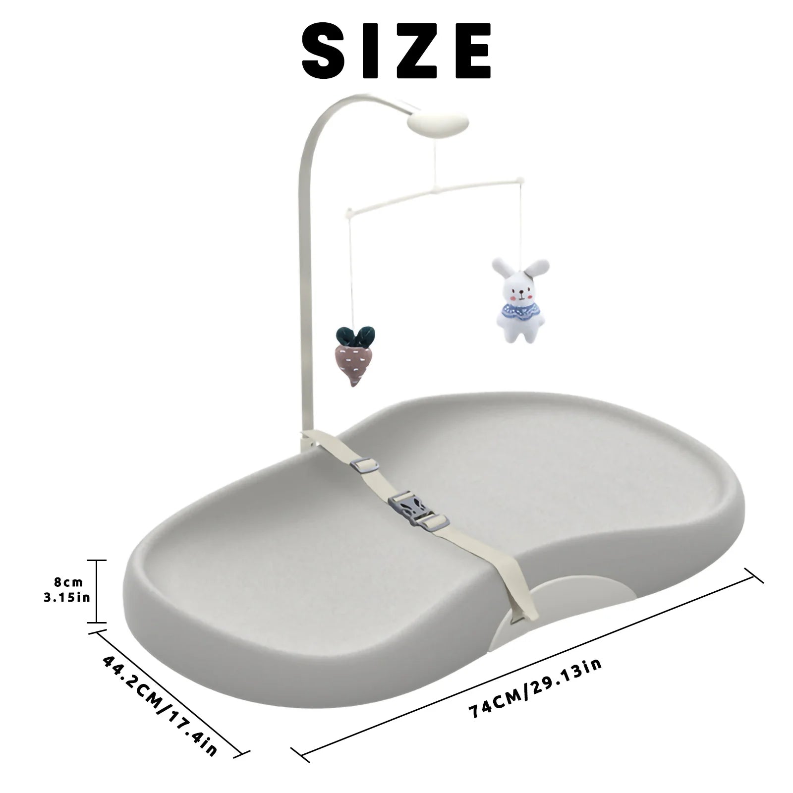 Baby Changing Pad with Safety Strap & Mobile – Practical, Safe & Comfortable 👶✨