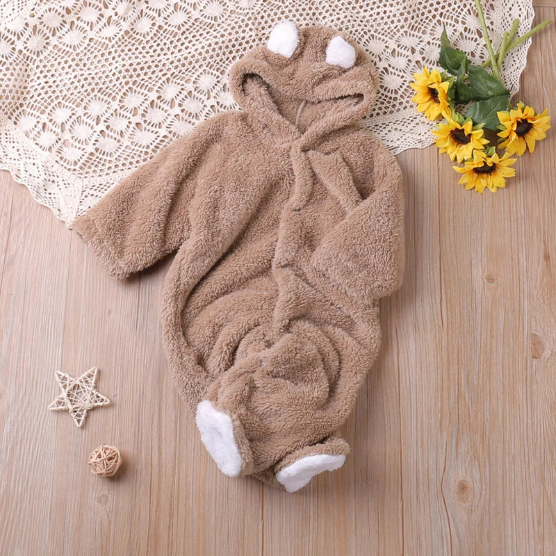 Baby Bear Hooded Onesie – Warm & Snuggly 🐻✨