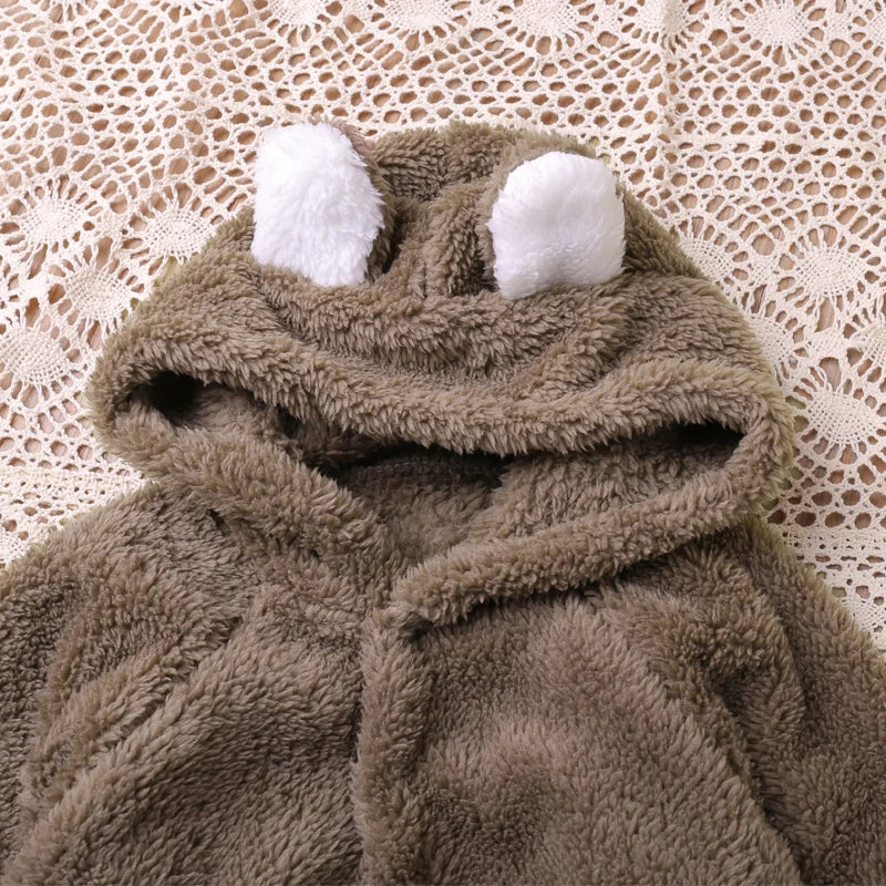 Baby Bear Hooded Onesie – Warm & Snuggly 🐻✨