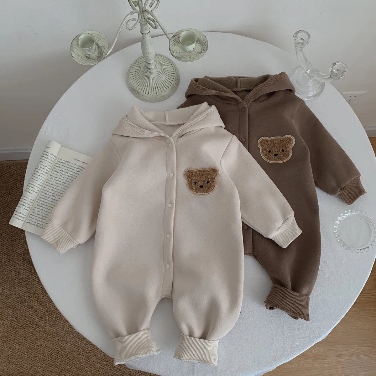 Baby Bear Hooded Onesie – Soft & Snuggly 🐻✨
