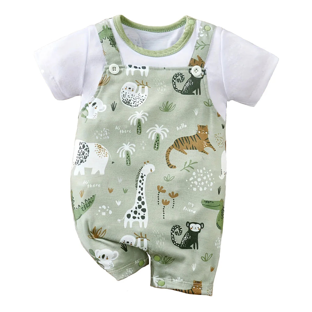 Jungle Safari Baby Romper – Wildly Cute, Comfy & Adventure-Ready 🐘🦒