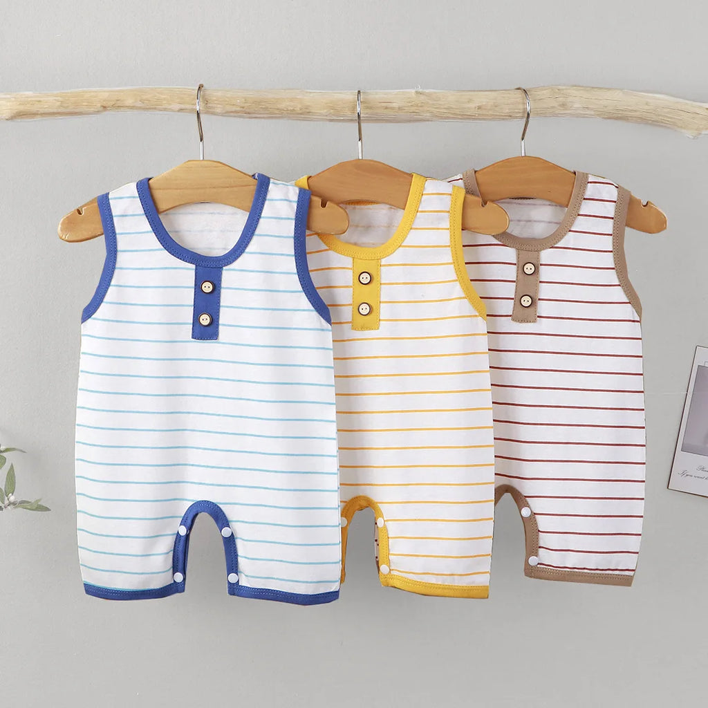 Baby Striped Romper – Sleeveless & Comfortable 🌞👶