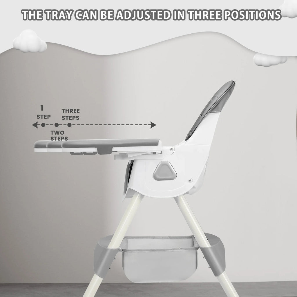 Foldable Baby High Chair – Adjustable, Safe & Space-Saving Design 🪑👶