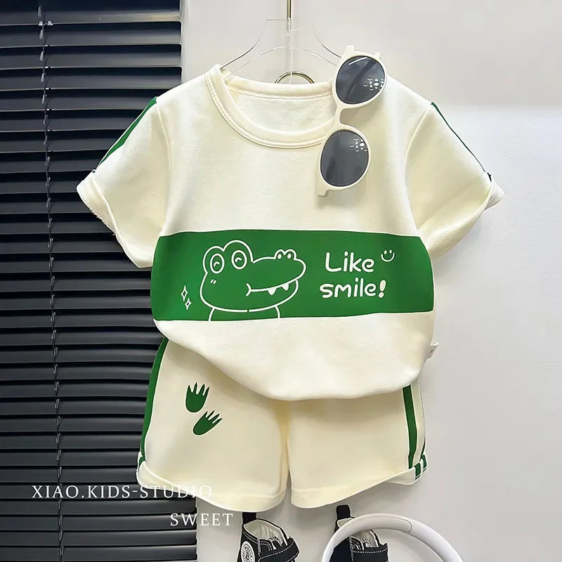 Animal Print Summer Outfit Set – Fun, Cool & Comfy for Everyday Play 🐻🐸🐘🐬